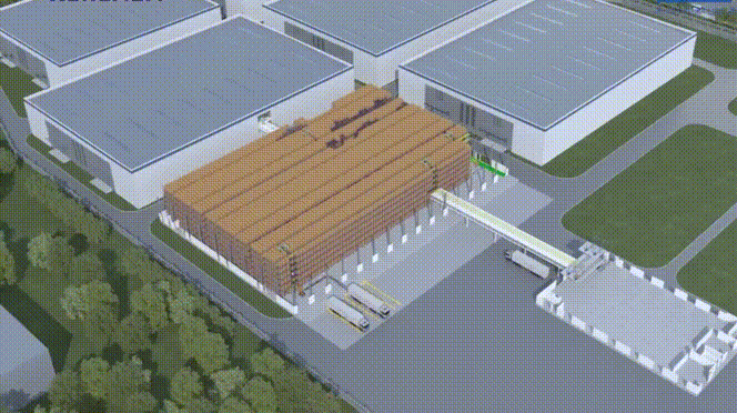 Animation of the pallet shuttle system in operation