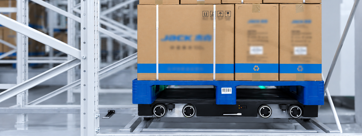 Racking in a high-density automated high-bay warehouse