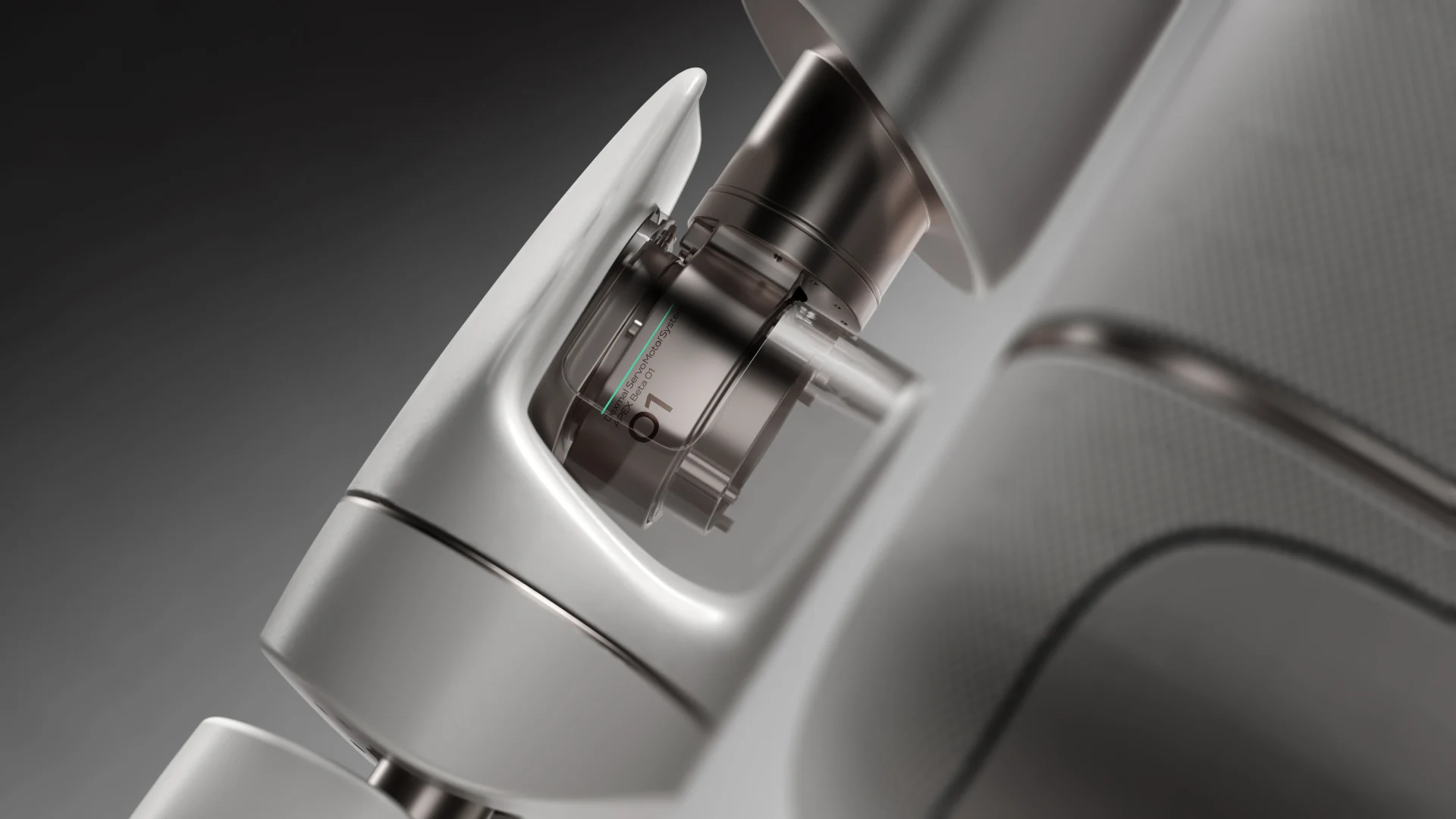 Detail of the APEX arm's quick-swap elbow