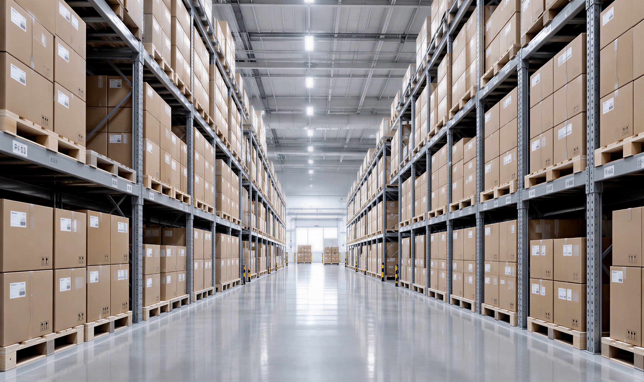 A high-density raw material pallet warehouse
