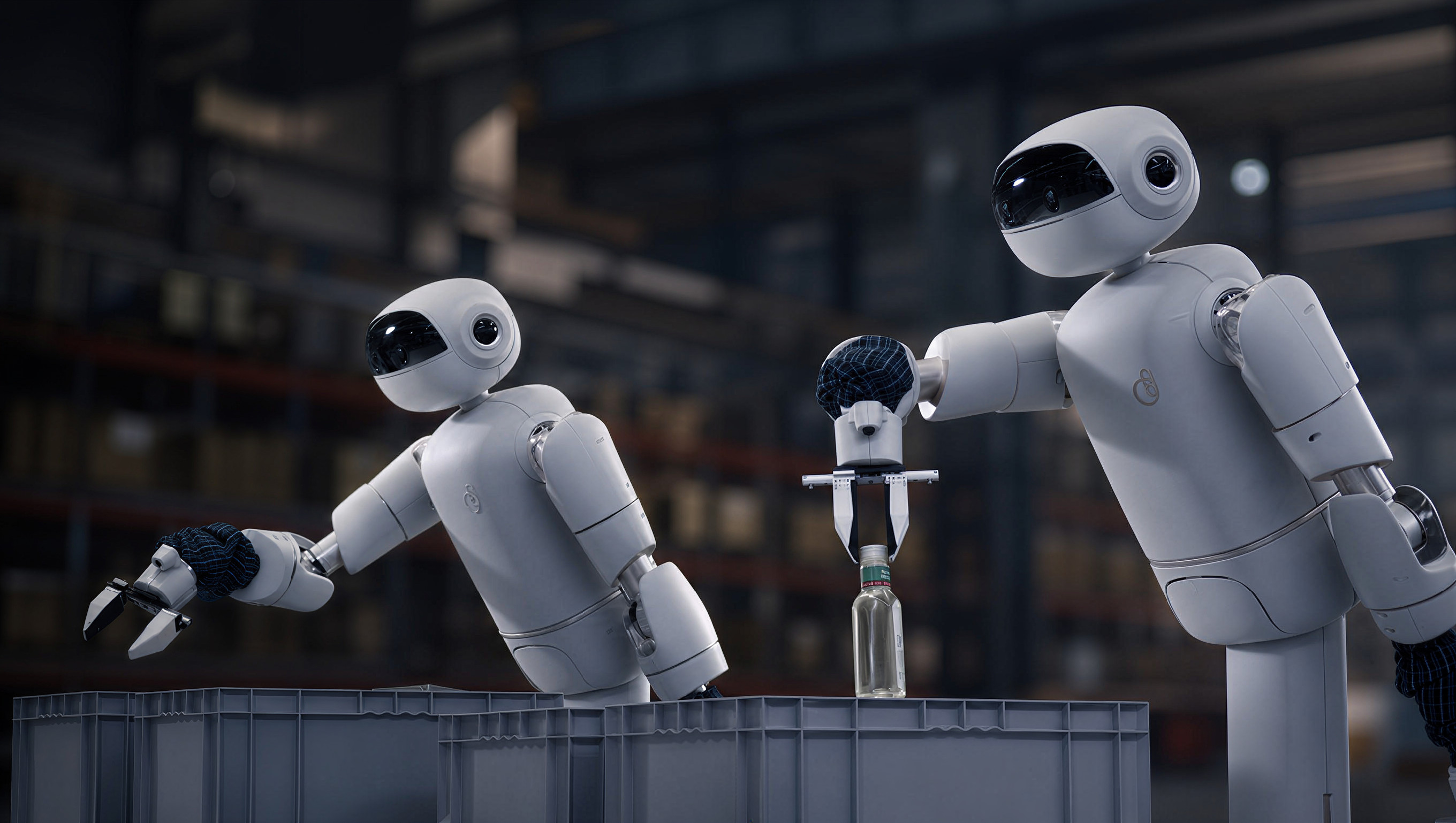 APEX general-purpose robots picking an irregular item from a bin